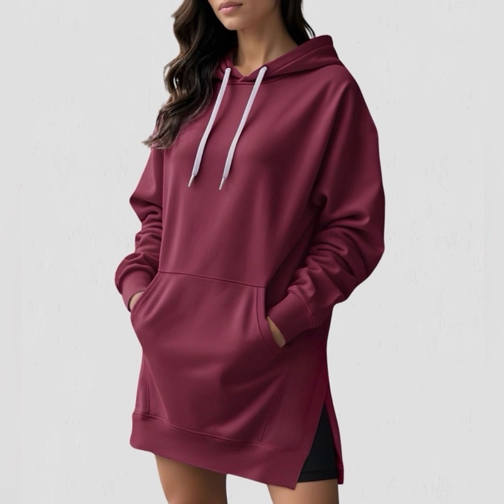 The Warmy | Oversized Hoodie Dress maroon XL
